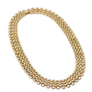 Gold Polished Wide Panther Link Chain Choker Necklace