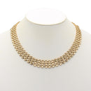 Gold Polished Wide Panther Link Chain Choker Necklace