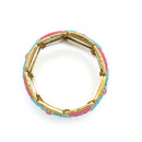GOLD MULTI COLOR MEMORY WIRE STRETCH  BRACELETS