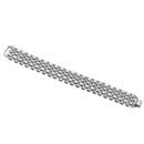 Silver Polished Wide Panther Link Chain Wrap Around Bracelet