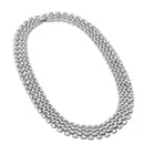 Silver Polished Wide Panther Link Chain Choker Necklace