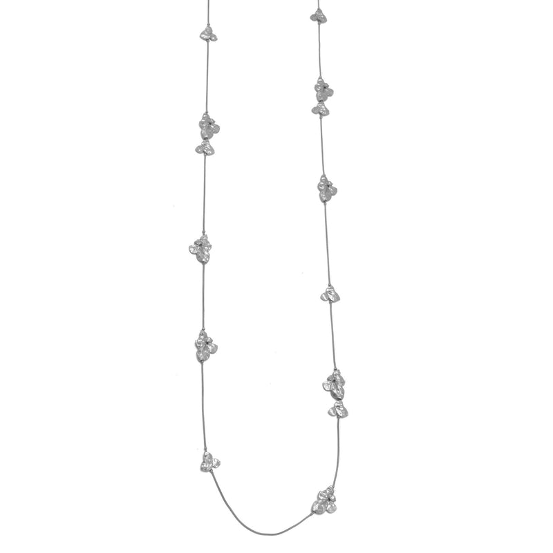 MATTE FINISHED RHODIUM LONG NECKLACE