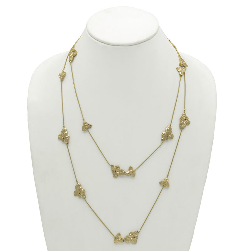 MATTE FINISHED GOLD LONG NECKLACE
