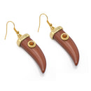 GOLD BURGUNDY/BROWN HORN EARRINGS