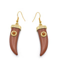 GOLD BURGUNDY/BROWN HORN EARRINGS