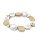 TWO TONE METAL STRETCH  BRACELET