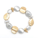 TWO TONE METAL STRETCH  BRACELET