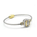 TWO TONE CLEAR CRYSTAL CLASSIC CABLE BRACELET