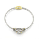 TWO TONE CLEAR CRYSTAL CLASSIC CABLE BRACELET