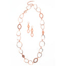 ROSE GOLD LINK NECKLACE AND EARRINGS SET