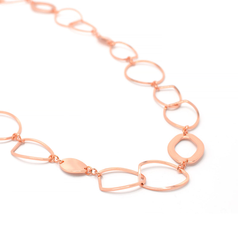 ROSE GOLD LINK NECKLACE AND EARRINGS SET