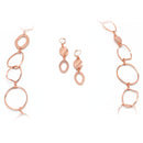ROSE GOLD LINK NECKLACE AND EARRINGS SET