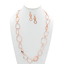 ROSE GOLD LINK NECKLACE AND EARRINGS SET