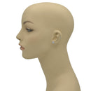 RHODIUM HALF A BALL RHINESTONES CRYSTAL EARRINGS