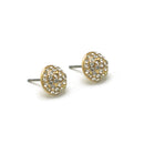 GOLD HALF A BALL RHINESTONES CRYSTAL EARRINGS
