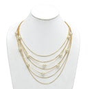 GOLD AND PEARL MULTI LAYER NECKLACE AND EARRINGS SET