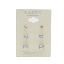 GOLD CRYSATAL GRADUATED SET OF 3 STUD EARRINGS