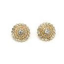 GOLD ROUND CRYSTAL EARRINGS