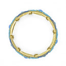 GOLD BLUE AND TURQUOISE STRETCH  BRACELET