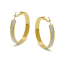 GOLD AND SILVER GLITTERING HOOP EARRINGS