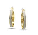 GOLD AND SILVER GLITTERING HOOP EARRINGS