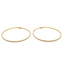 GOLD 3.25" INCH DIAMETER LARGE AND THIN HOOP ROUND EARRINGS