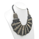 DARK BROWN RESIN AND BONE STATEMENT NECKLACE