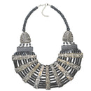DARK BROWN RESIN AND BONE STATEMENT NECKLACE