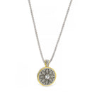 TWO TONE CRYSTAL MARCASITE FINISH  REVERSIBLE PENDANT NECKLACE