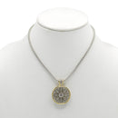 TWO TONE CRYSTAL MARCASITE FINISH  REVERSIBLE PENDANT NECKLACE