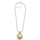 TWO TONE CRYSTAL MARCASITE FINISH  REVERSIBLE PENDANT NECKLACE