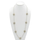 Two-Tone Crystal Marcasite Finish 36" Reversible Necklace with Floral Accents