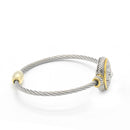 TWO TONE CRYSTAL MARCASITE FINISH  TWISTED ROPE  BRACELET