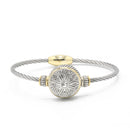 TWO TONE CRYSTAL MARCASITE FINISH  TWISTED ROPE  BRACELET