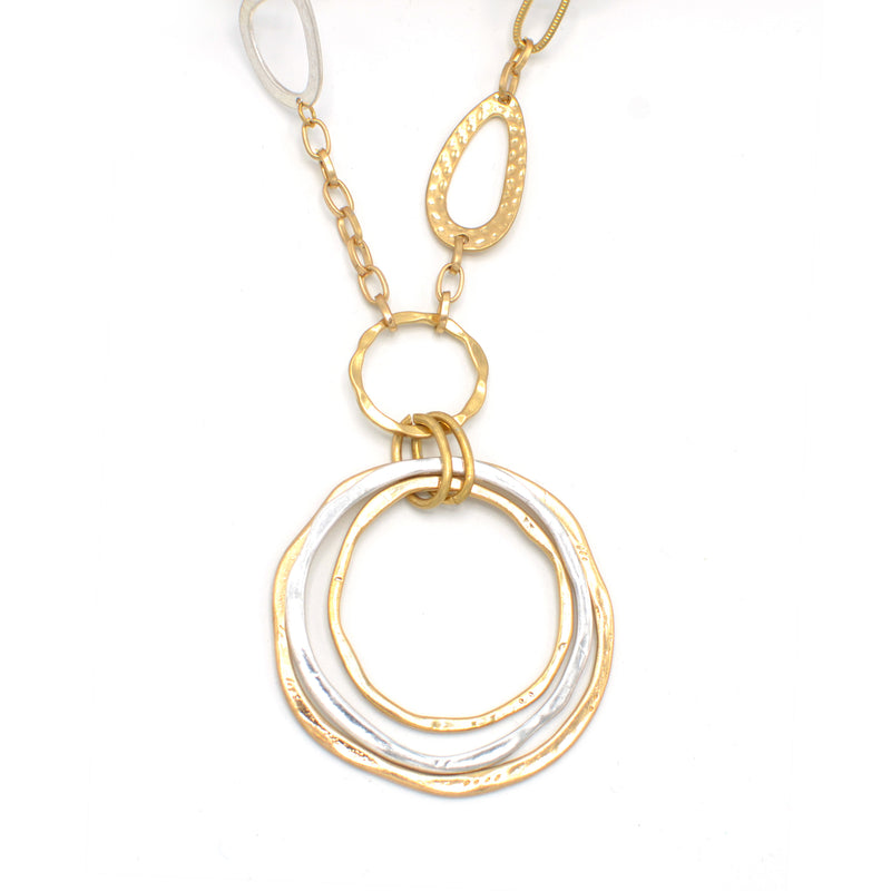 GOLD AND SILVER TONE METAL NECKLACE
