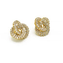 Gold Rhinestone Crystal Interlock Earrings