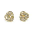 Gold Rhinestone Crystal Interlock Earrings