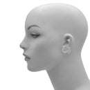 Silver Rhinestone Crystal Interlock Earrings