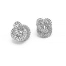 Silver Rhinestone Crystal Interlock Earrings