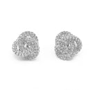 Silver Rhinestone Crystal Interlock Earrings
