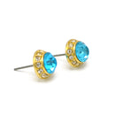 GOLD AQUA CRYSTAL POST EARRING