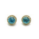GOLD AQUA CRYSTAL POST EARRING
