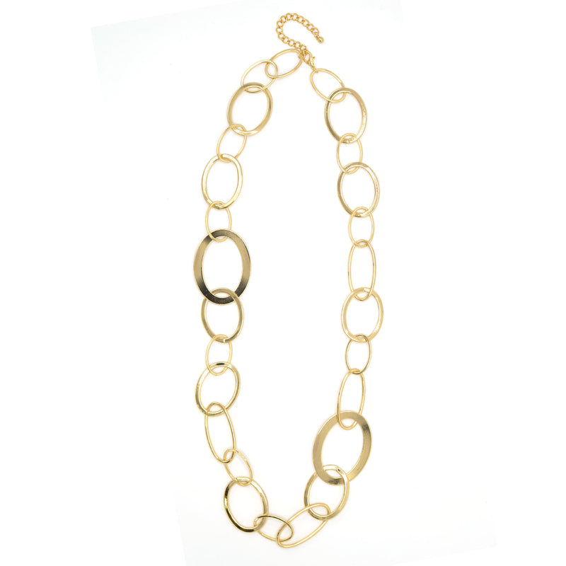Gold Large Link Long Chain Necklace