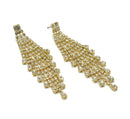GOLD RHINESTONE CRYSTAL CHANDELIER EARRINGS