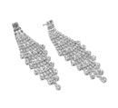 SILVER RHINESTONE CRYSTAL CHANDELIER EARRINGS