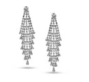SILVER RHINESTONE CRYSTAL CHANDELIER EARRINGS