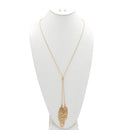 GOLD TASSEL NECKLACE AND EARRINGS SET