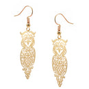 GOLD OWL FILIGREE LIGHT WEIGHT EARRINGS