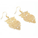 GOLD OWL FILIGREE LIGHT WEIGHT EARRINGS
