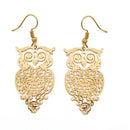 GOLD OWL FILIGREE LIGHT WEIGHT EARRINGS